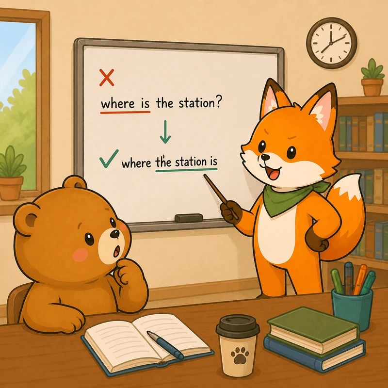 Bearry：哦～所以 is 要放到 station 後面！