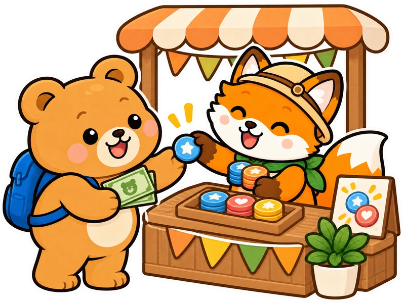 They exchange dollars for event tokens.