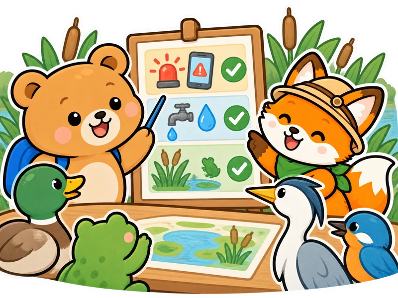 Community members make a daily plan to check alerts, save water, and protect the habitat.