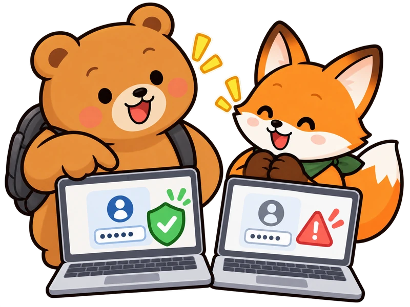 They compare two identical demo screens and identify the safer setup.